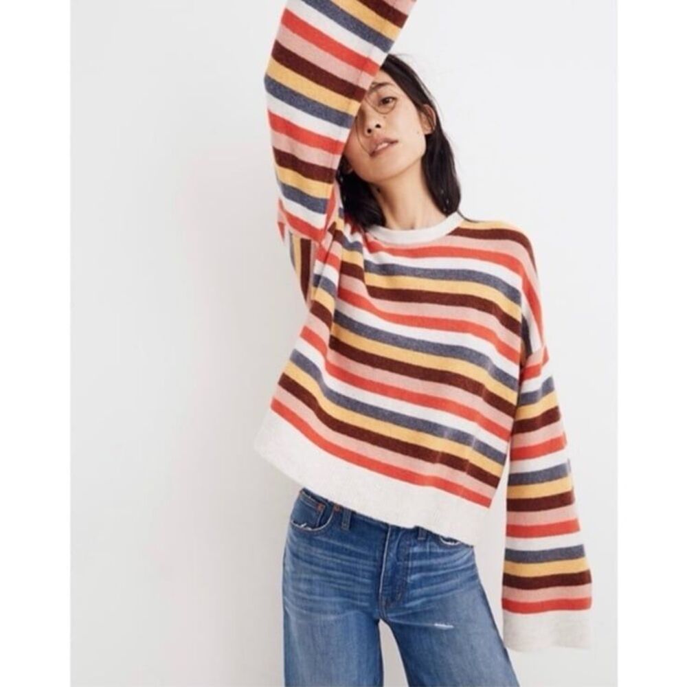 Madewell Multicolor Striped Crew Neck Sweater